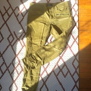 Green Lucky Brand Women's Moto Corduroy Pants, Size 12